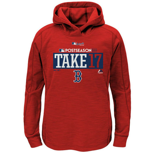YOUTH - Boston Red Sox 2017 Postseason Authentic Collection Pullover Scarlet Hoodie