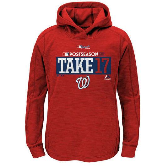 YOUTH - Washington Nationals 2017 Postseason Participant Pullover Scarlet Hoodie YOUTH - Washington Nationals 2017 Postseason Participant Pullover Scarlet Hoodie