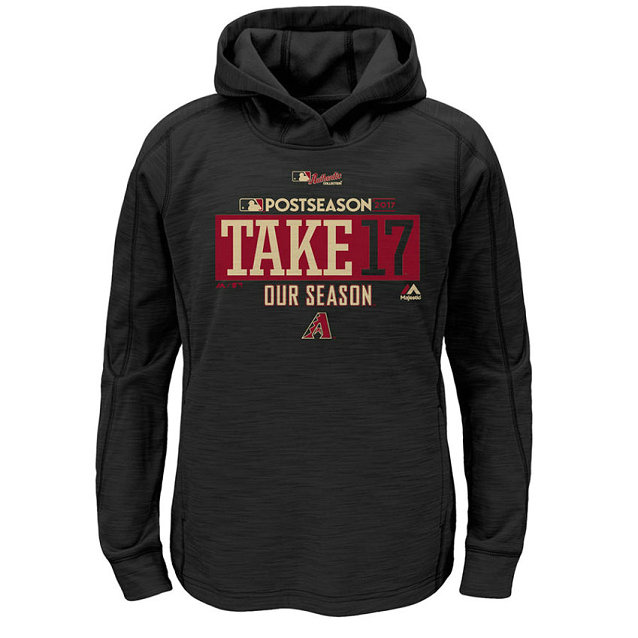 YOUTH - Arizona Diamondbacks 2017 Postseason Participant Pullover Black Hoodie YOUTH - Arizona Diamondbacks 2017 Postseason Participant Pullover Black Hoodie