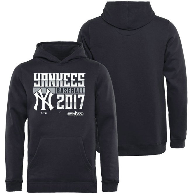 YOUTH - New York Yankees 2017 Postseason Participant Double Play Pullover Navy Hoodie YOUTH - New York Yankees 2017 Postseason Participant Double Play Pullover Navy Hoodie
