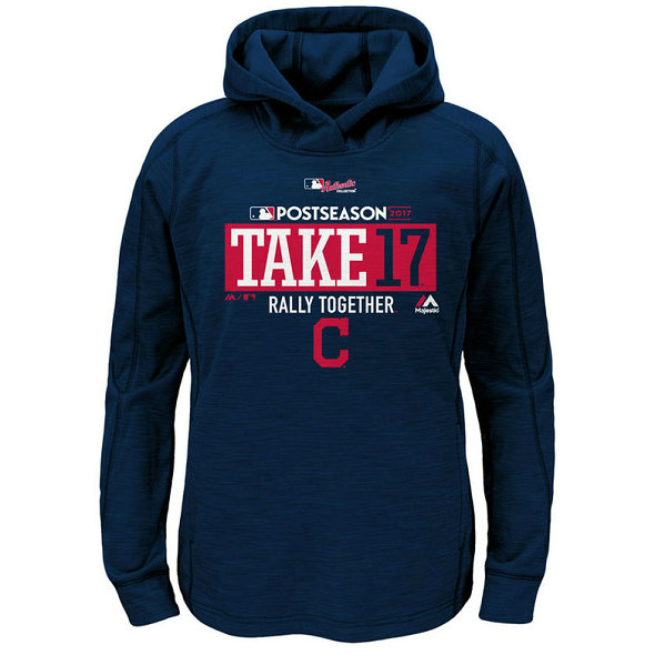 YOUTH - Cleveland Indians 2017 Postseason Participant Pullover Navy Hoodie YOUTH - Cleveland Indians 2017 Postseason Participant Pullover Navy Hoodie