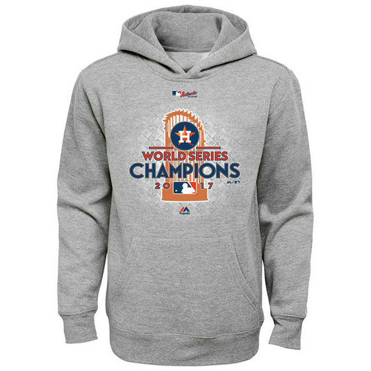YOUTH - Houston Astros 2017 World Series Champions Locker Room Fleece Pullover Heather Gray Hoodie