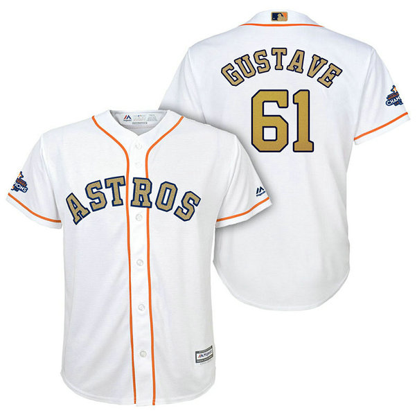 YOUTH - Houston Astros #61 Jandel Gustave White Replica Jersey 2018 Gold Program YOUTH - Houston Astros #61 Jandel Gustave White Replica Jersey 2018 Gold Program