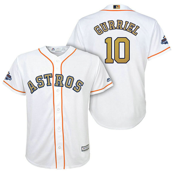 YOUTH - Houston Astros #10 Yuli Gurriel White Replica Jersey 2018 Gold Program YOUTH - Houston Astros #10 Yuli Gurriel White Replica Jersey 2018 Gold Program