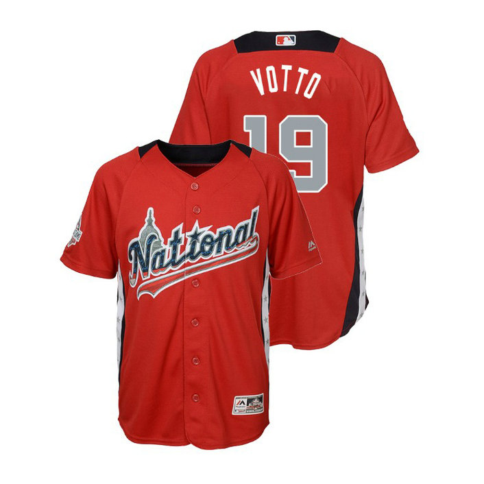 YOUTH - National League #19 Joey Votto Home 2018 MLB All-Star Red Run Derby Jersey YOUTH - National League #19 Joey Votto Home 2018 MLB All-Star Red Run Derby Jersey