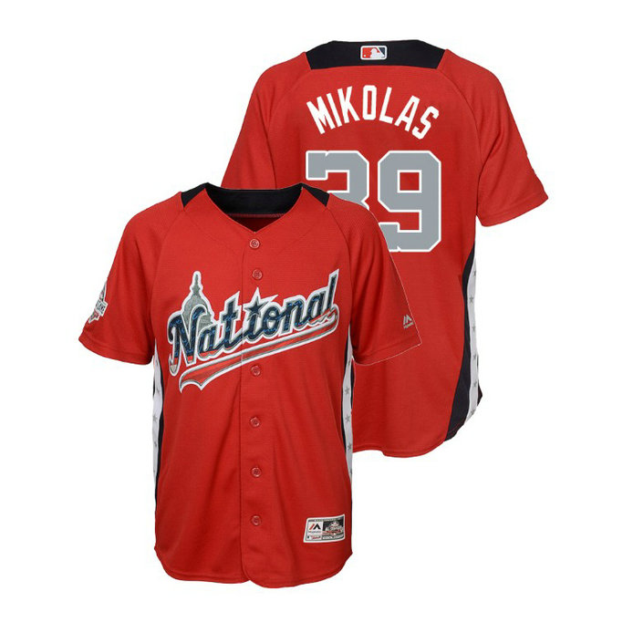 YOUTH - National League #39 Miles Mikolas Home 2018 MLB All-Star Red Run Derby Jersey
