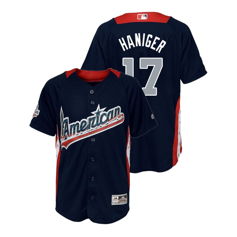 YOUTH - American League #17 Mitch Haniger 2018 MLB All-Star Navy Home Run Derby Jersey YOUTH - American League #17 Mitch Haniger 2018 MLB All-Star Navy Home Run Derby Jersey