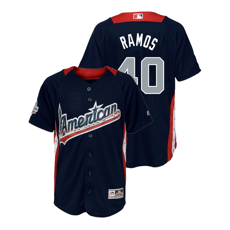 YOUTH - American League #40 Wilson Ramos 2018 MLB All-Star Navy Home Run Derby Jersey YOUTH - American League #40 Wilson Ramos 2018 MLB All-Star Navy Home Run Derby Jersey