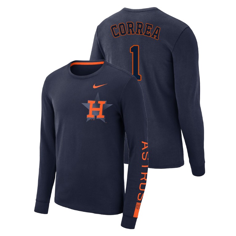 Houston Astros Heavyweight Navy Carlos Correa Long Sleeve T-Shirt Houston Astros Heavyweight Navy Carlos Correa Long Sleeve T-Shirt