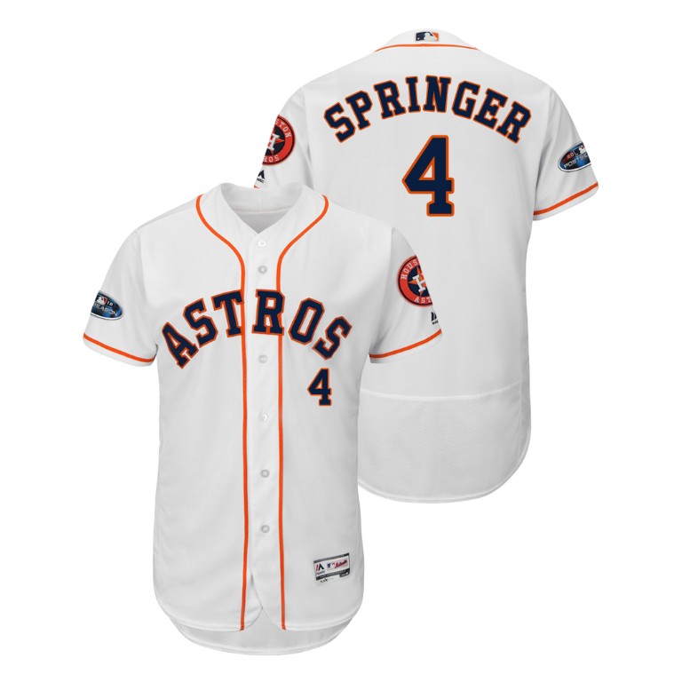 Houston Astros White #4 George Springer Flex Base Jersey Houston Astros White #4 George Springer Flex Base Jersey