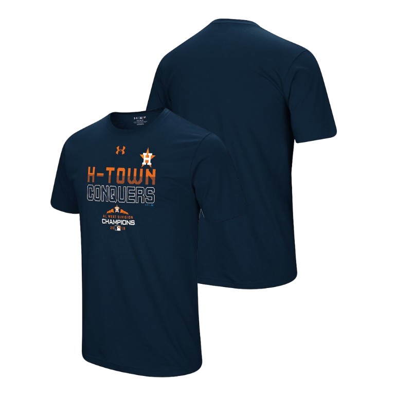 Houston Astros Conquer Navy 2018 AL West Division Champions Under Armour T-Shirt Houston Astros Conquer Navy 2018 AL West Division Champions Under Armour T-Shirt