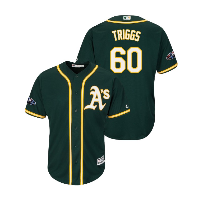 Oakland Athletics Green #60 Andrew Triggs Cool Base Jersey