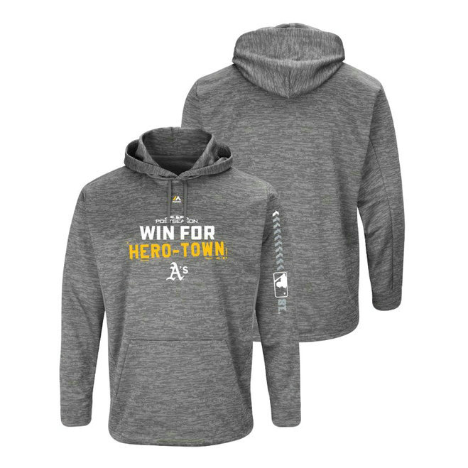 Oakland Athletics Streak Fleece Gray Authentic Collection Hoodie Oakland Athletics Streak Fleece Gray Authentic Collection Hoodie