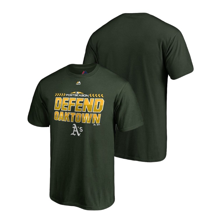 Oakland Athletics Locker Room Defend Green Majestic T-Shirt Oakland Athletics Locker Room Defend Green Majestic T-Shirt