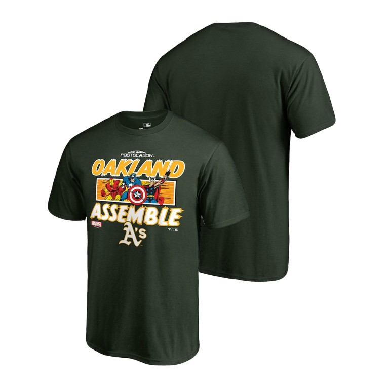 Oakland Athletics Marvel Avengers Assemble Green T-Shirt Oakland Athletics Marvel Avengers Assemble Green T-Shirt