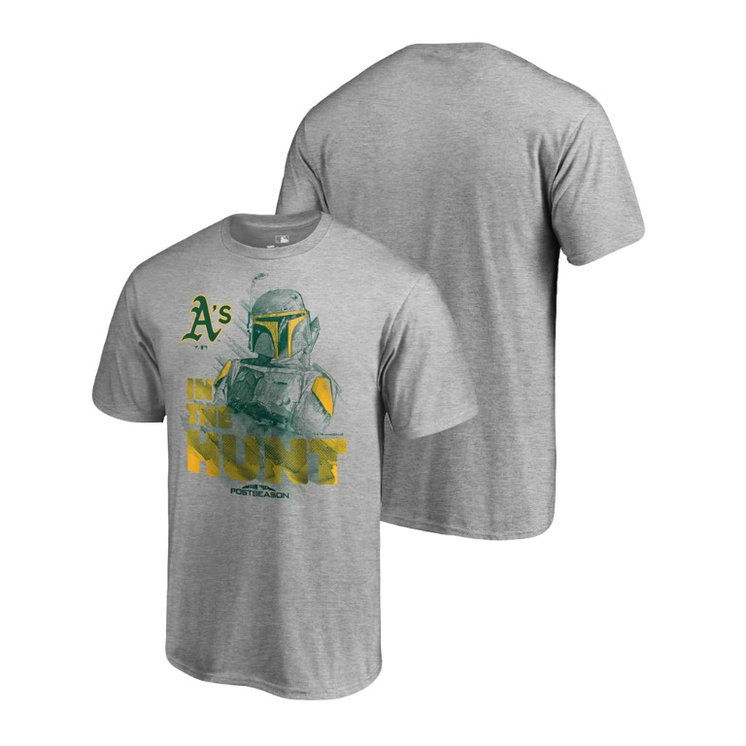 Oakland Athletics Star Wars In The Hunt Heather Gray T-Shirt Oakland Athletics Star Wars In The Hunt Heather Gray T-Shirt