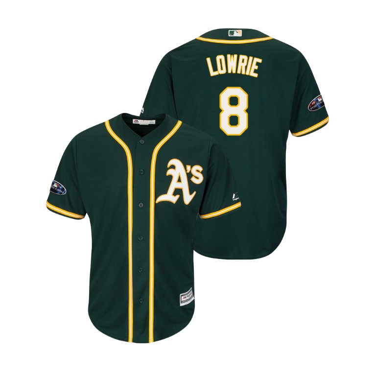 Oakland Athletics Green #8 Jed Lowrie Cool Base Jersey