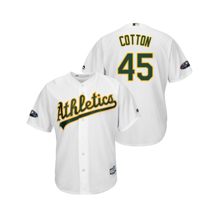 Oakland Athletics White #45 Jharel Cotton Cool Base Jersey Oakland Athletics White #45 Jharel Cotton Cool Base Jersey