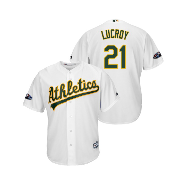Oakland Athletics White #21 Jonathan Lucroy Cool Base Jersey Oakland Athletics White #21 Jonathan Lucroy Cool Base Jersey