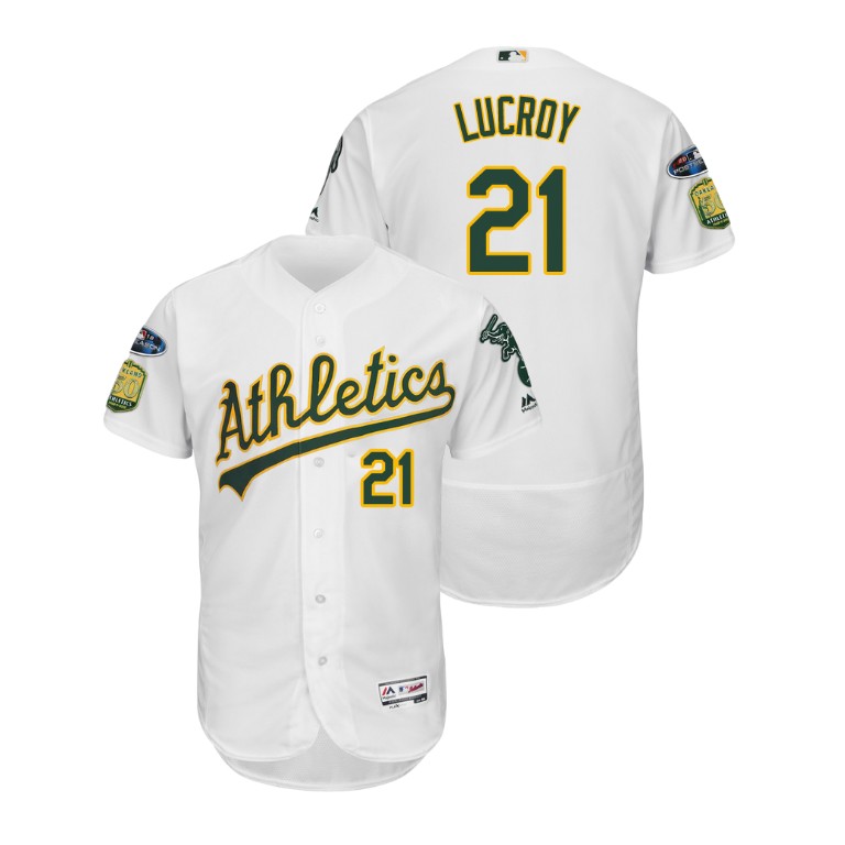Oakland Athletics White #21 Jonathan Lucroy Flex Base Jersey Oakland Athletics White #21 Jonathan Lucroy Flex Base Jersey