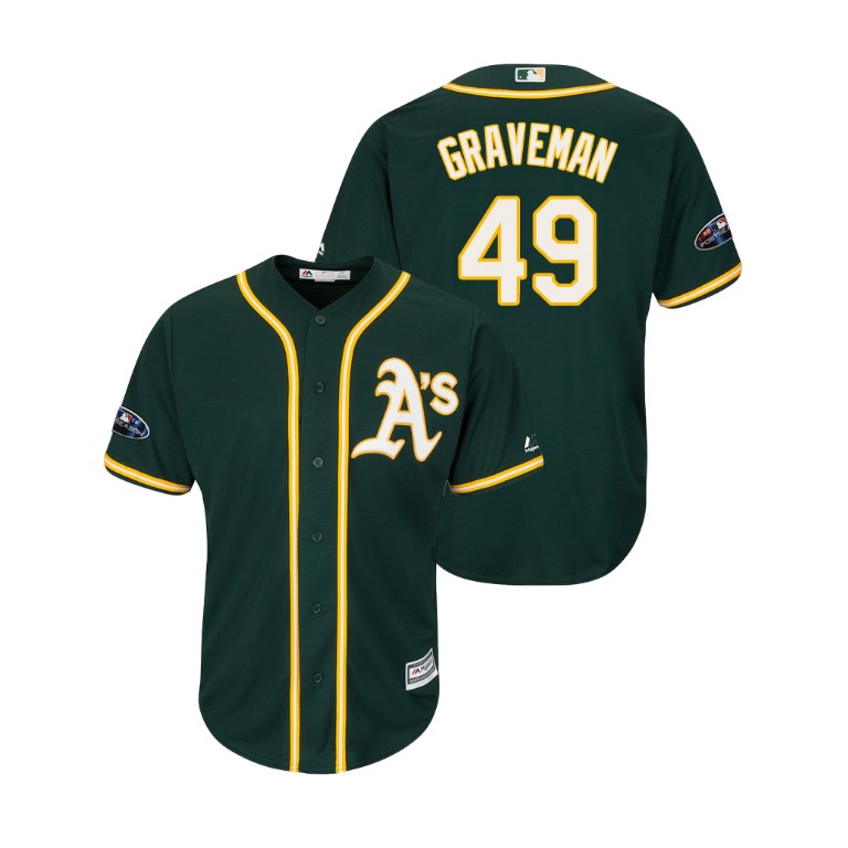 Oakland Athletics Green #49 Kendall Graveman Cool Base Jersey Oakland Athletics Green #49 Kendall Graveman Cool Base Jersey
