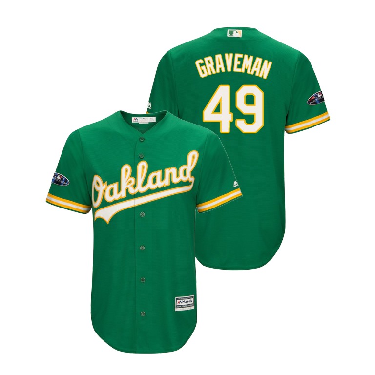 Oakland Athletics Kelly Green #49 Kendall Graveman Cool Base Jersey Oakland Athletics Kelly Green #49 Kendall Graveman Cool Base Jersey
