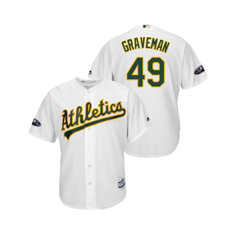 Oakland Athletics White #49 Kendall Graveman Cool Base Jersey Oakland Athletics White #49 Kendall Graveman Cool Base Jersey