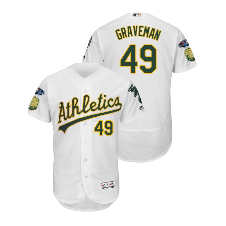 Oakland Athletics White #49 Kendall Graveman Flex Base Jersey Oakland Athletics White #49 Kendall Graveman Flex Base Jersey