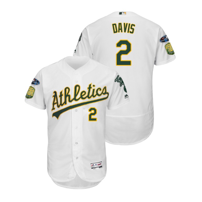 Oakland Athletics White #2 Khris Davis Flex Base Jersey Oakland Athletics White #2 Khris Davis Flex Base Jersey