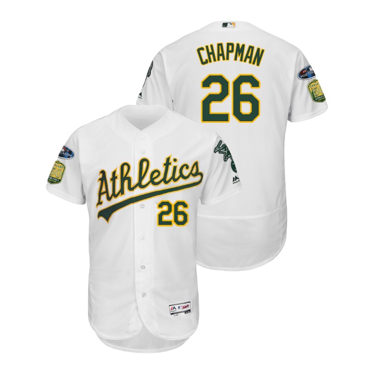 Oakland Athletics White #26 Matt Chapman Flex Base Jersey