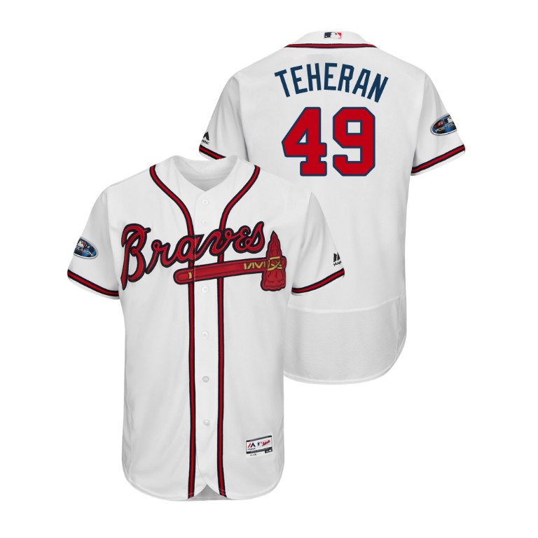 Atlanta Braves White #49 Julio Teheran Flex Base Jersey Atlanta Braves White #49 Julio Teheran Flex Base Jersey