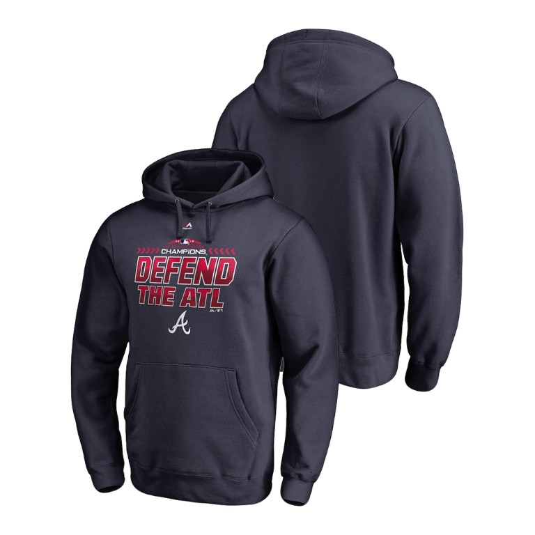 Atlanta Braves Locker Room Defend Navy 2018 NL East Division Champions Majestic Hoodie Atlanta Braves Locker Room Defend Navy 2018 NL East Division Champions Majestic Hoodie