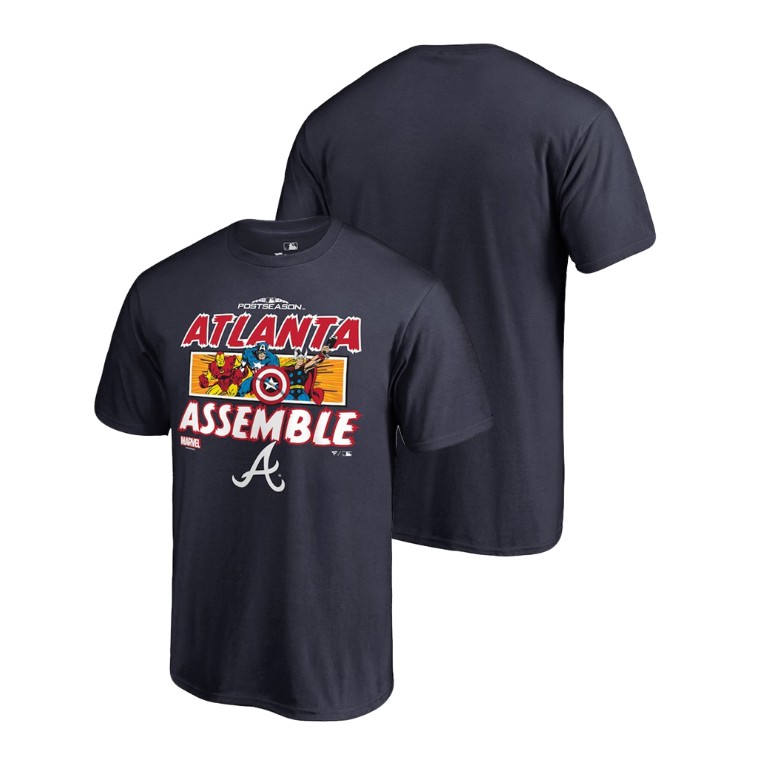 Atlanta Braves Marvel Avengers Assemble Navy T-Shirt Atlanta Braves Marvel Avengers Assemble Navy T-Shirt