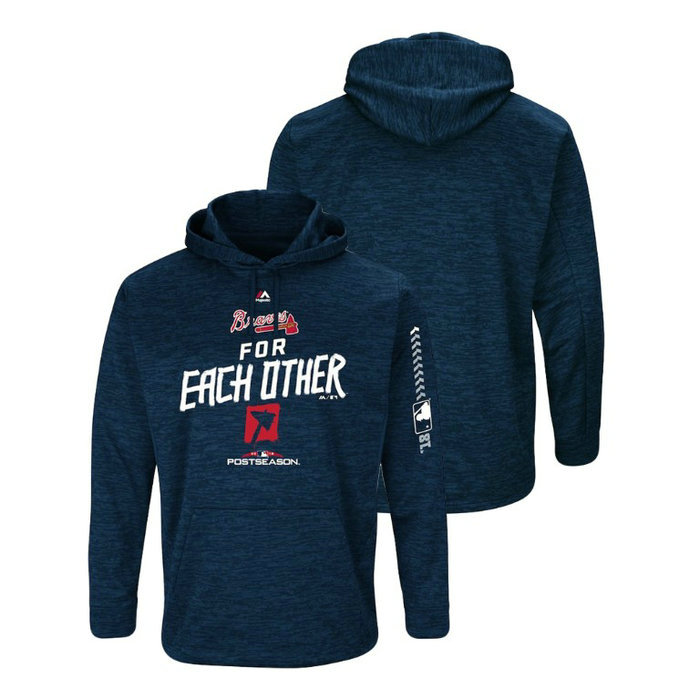 Atlanta Braves Streak Fleece Navy Authentic Collection Hoodie Atlanta Braves Streak Fleece Navy Authentic Collection Hoodie