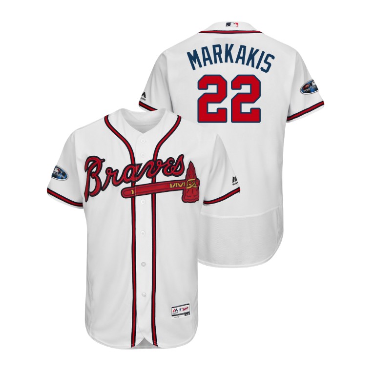 Atlanta Braves White #22 Nick Markakis Flex Base Jersey Atlanta Braves White #22 Nick Markakis Flex Base Jersey