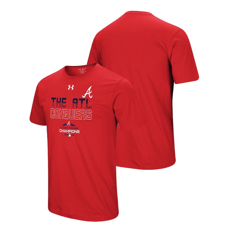 Atlanta Braves Conquer Red 2018 NL East Division Champions Under Armour T-Shirt