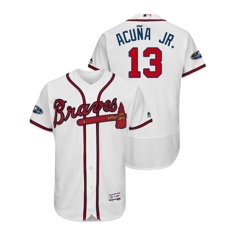 Atlanta Braves White #13 Ronald Acuna Jr. Flex Base Jersey