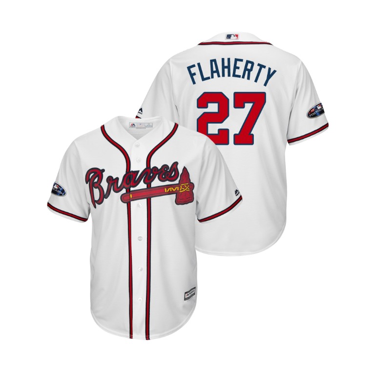 Atlanta Braves White #27 Ryan Flaherty Cool Base Jersey