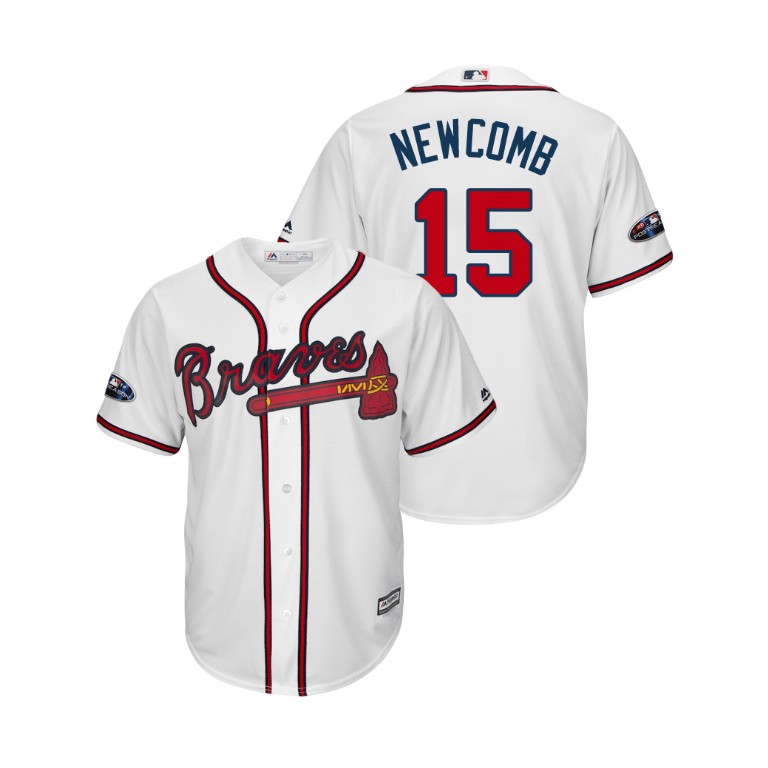 Atlanta Braves White #15 Sean Newcomb Cool Base Jersey