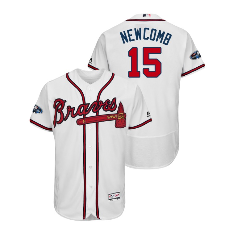 Atlanta Braves White #15 Sean Newcomb Flex Base Jersey