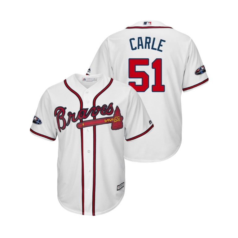 Atlanta Braves White #51 Shane Carle Cool Base Jersey