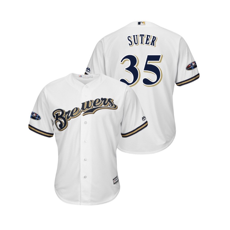 Milwaukee Brewers White #35 Brent Suter Cool Base Jersey Milwaukee Brewers White #35 Brent Suter Cool Base Jersey