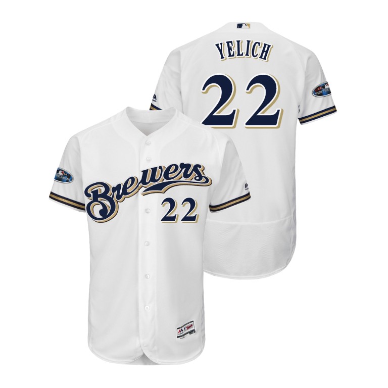 Milwaukee Brewers White #22 Christian Yelich Flex Base Jersey Milwaukee Brewers White #22 Christian Yelich Flex Base Jersey