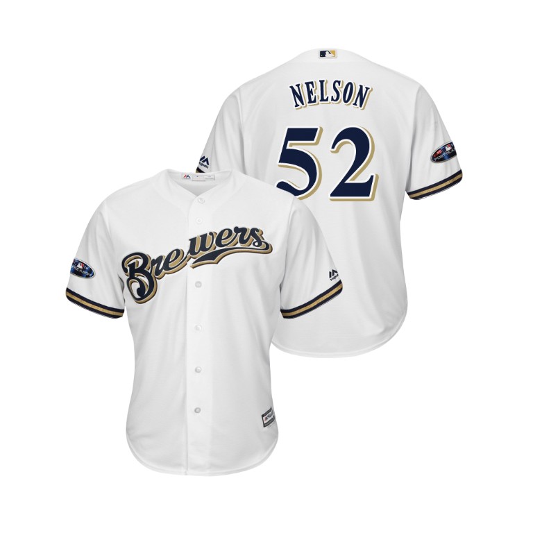 Milwaukee Brewers White #52 Jimmy Nelson Cool Base Jersey Milwaukee Brewers White #52 Jimmy Nelson Cool Base Jersey