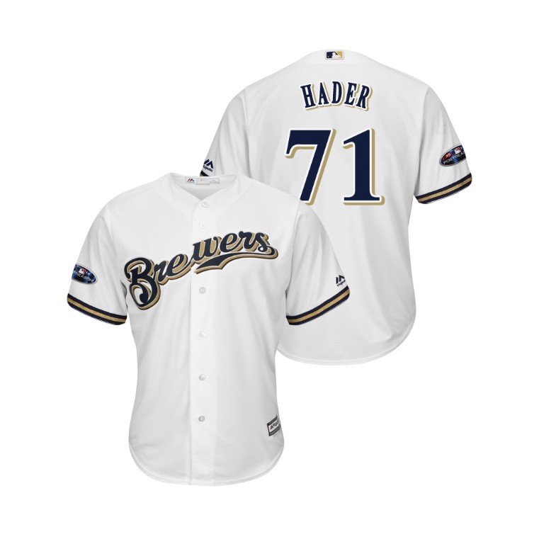 Milwaukee Brewers White #71 Josh Hader Cool Base Jersey
