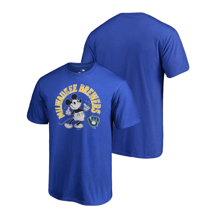 Milwaukee Brewers Royal Disney Mickey's True Original Arch T-Shirt