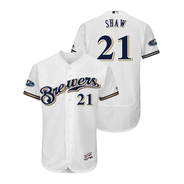 Milwaukee Brewers White #21 Travis Shaw Flex Base Jersey Milwaukee Brewers White #21 Travis Shaw Flex Base Jersey