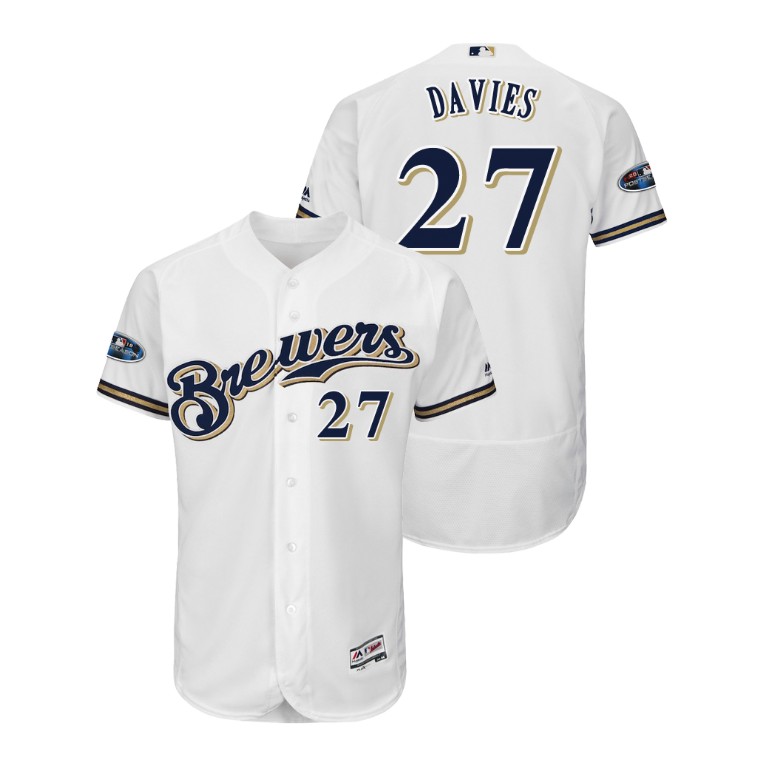Milwaukee Brewers White #27 Zach Davies Flex Base Jersey Milwaukee Brewers White #27 Zach Davies Flex Base Jersey