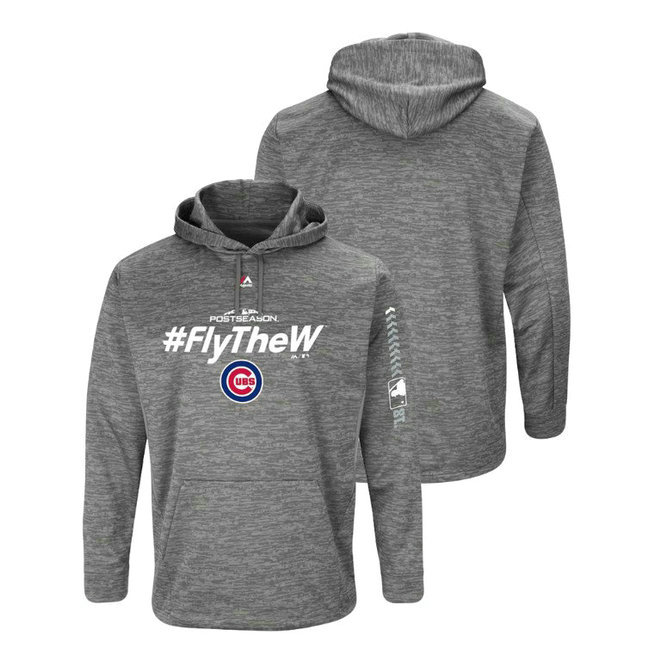 Chicago Cubs Streak Fleece Gray Authentic Collection Hoodie Chicago Cubs Streak Fleece Gray Authentic Collection Hoodie