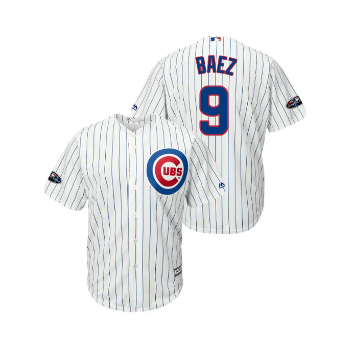 Chicago Cubs White #9 Javier Baez Cool Base Jersey Chicago Cubs White #9 Javier Baez Cool Base Jersey